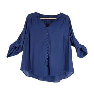 Torrid Quarter Sleeve Blouse Dark Blue Size 1